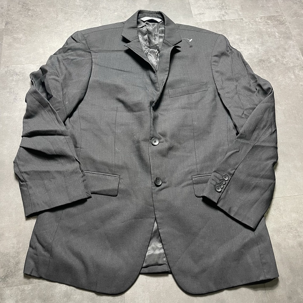 Perry Ellis Portfolio Blazer Mens 38R Charcoal Gray 2‎ Button Ventless F-90